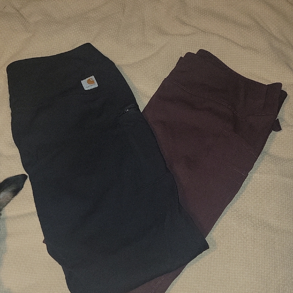 Carhartt Black and Burgandy Work Leggings